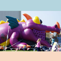 Kid's Crawl Thru Inflatable - Dragon Hide and Slide